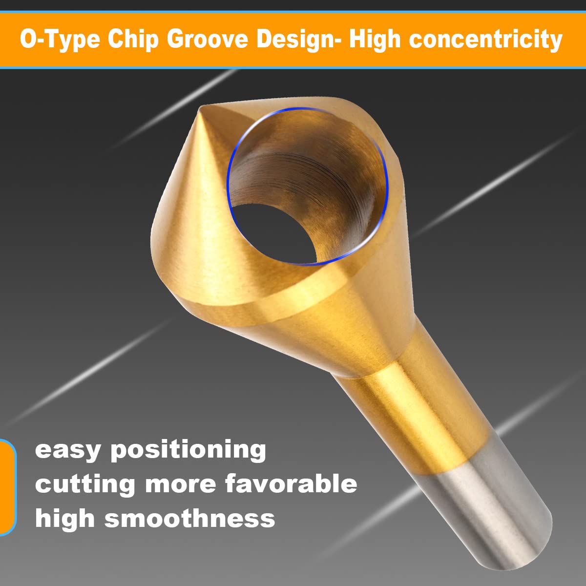 Titanium Coated Countersink Chamfer Tool  4 PCS