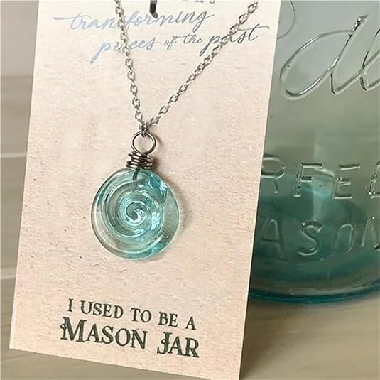 Recycled Glass Spiral Earrings: Upcycled Mason Jar Dangles
