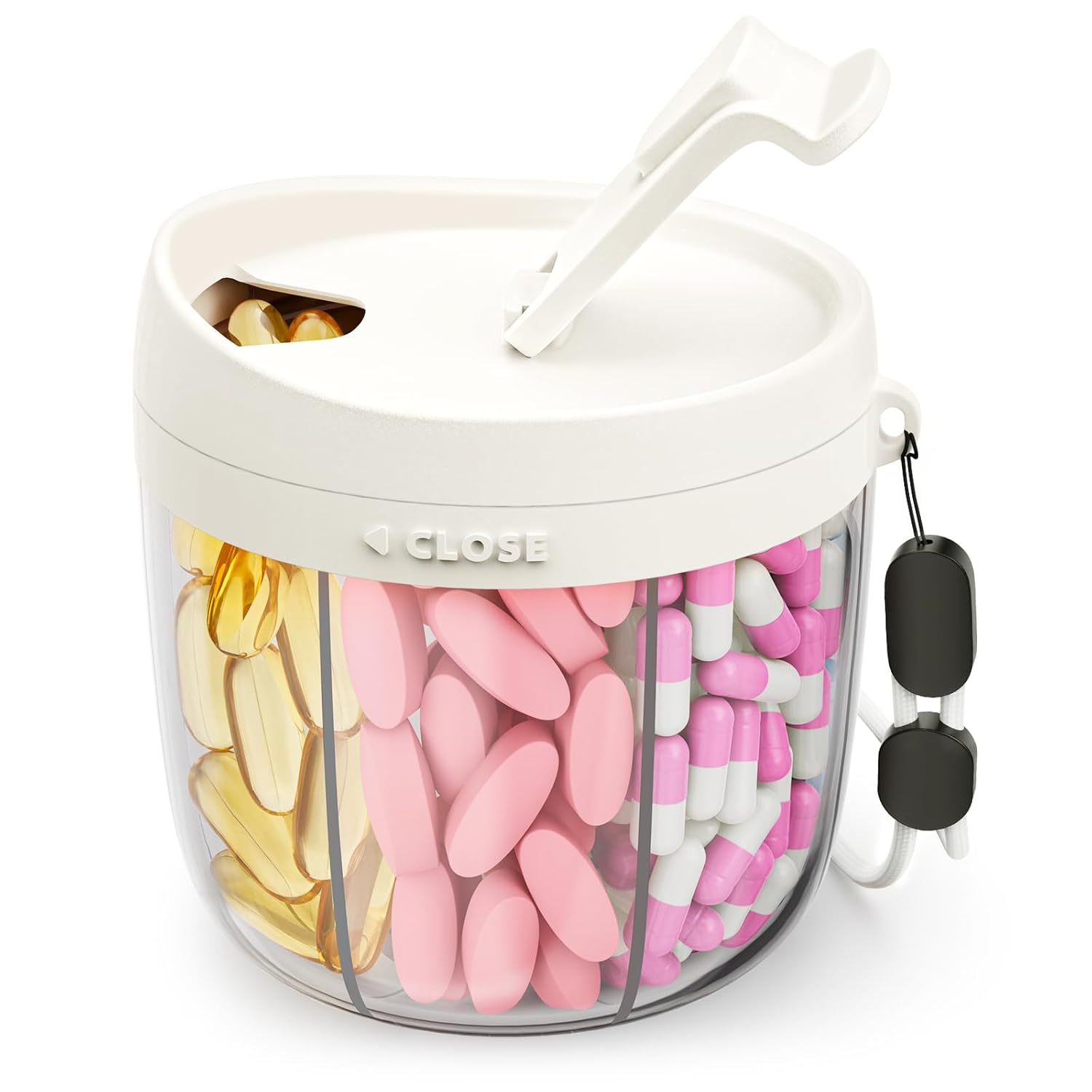 Cute Pill Dispenser with 7 Large Compartments