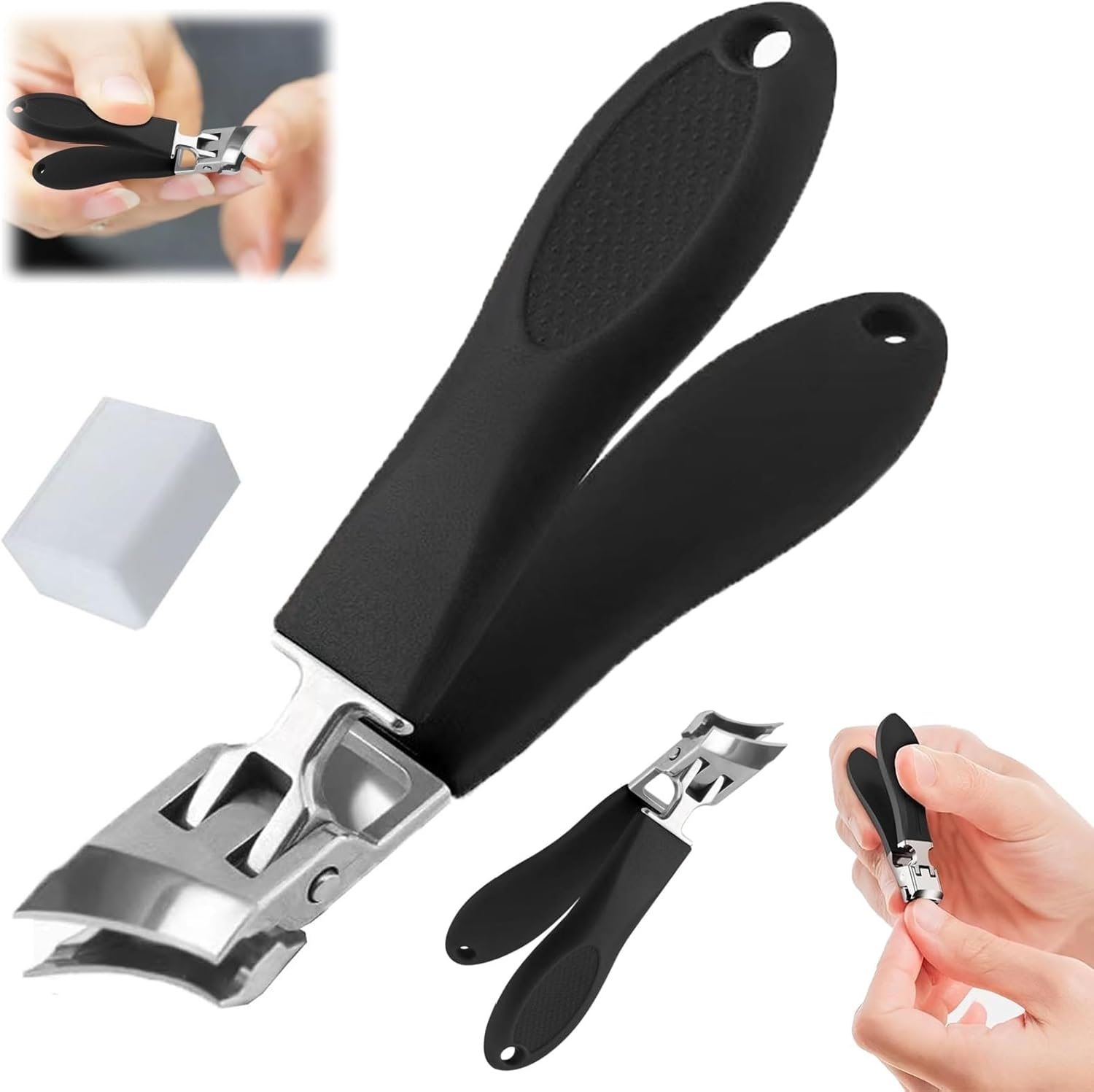 Wide Jaw Opening Anti-Splash Slanted Nail Clipper