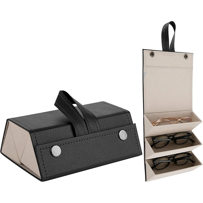 Multiple Glasses Leather Storage Case