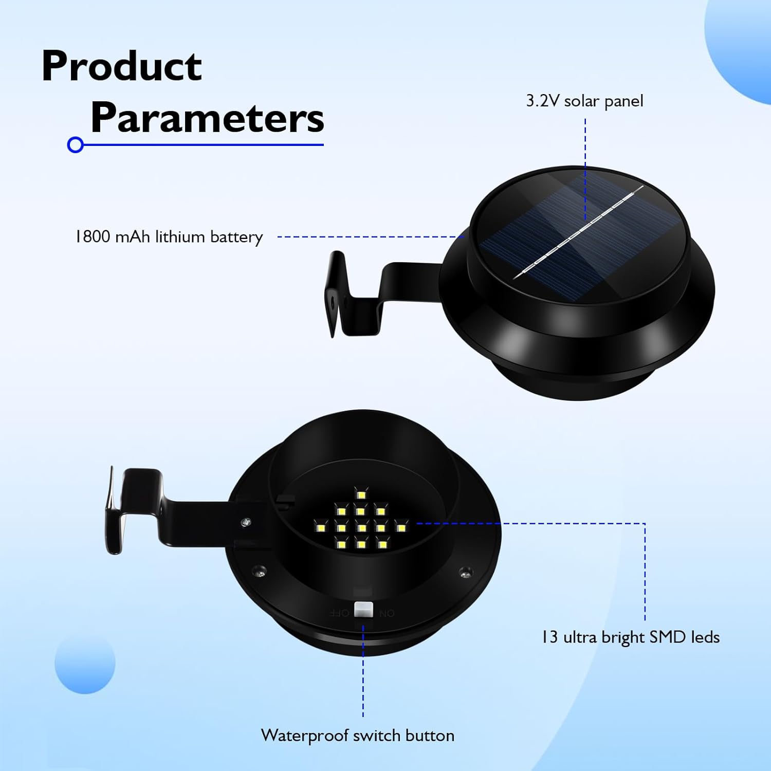 Solar Flag Pole Light Warm Light 3000K, Flagpole Solar Light for 1-1.5 in Diameter Flagpoles, Flag Light Solar Powered Outdoor Waterproof LED Dusk to Dawn Work 10+ Hours 100% Flag Coverage(White)