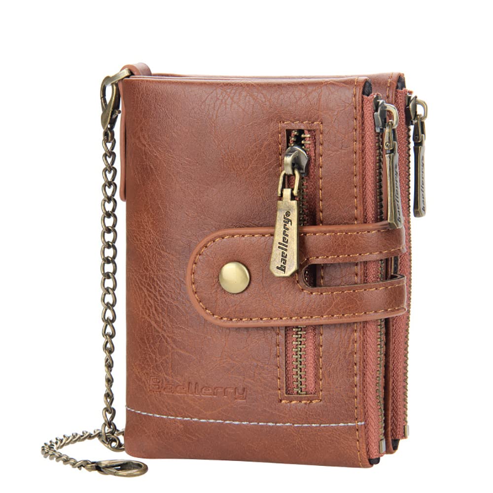 Mens RFID Vintage Bifold Wallet with Chain