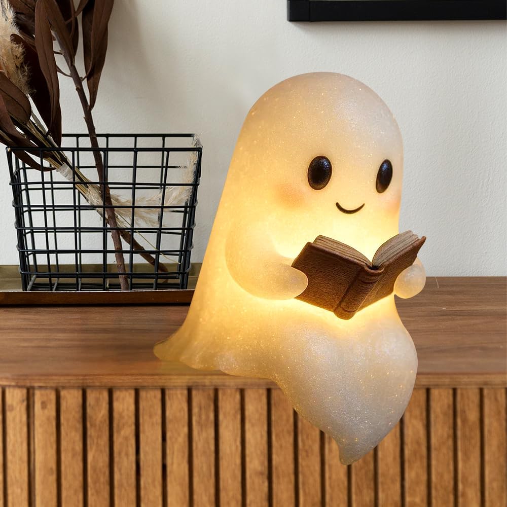 👻📚Cute Ghost Reading Book Lamp