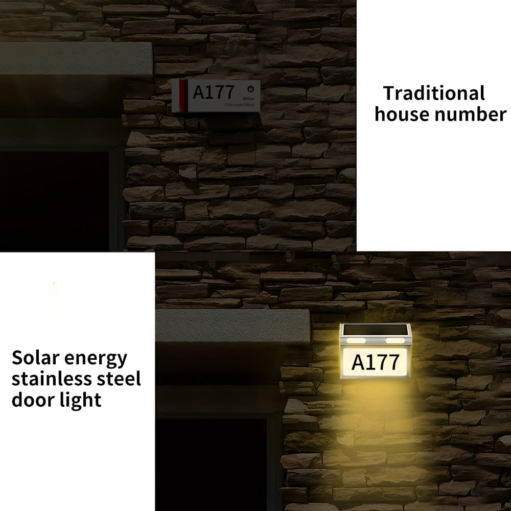 Solar Waterproof Sign Stainless Steel House Number