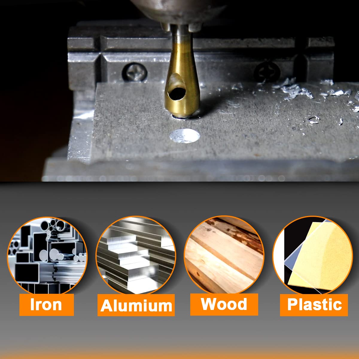 Titanium Coated Countersink Chamfer Tool  4 PCS