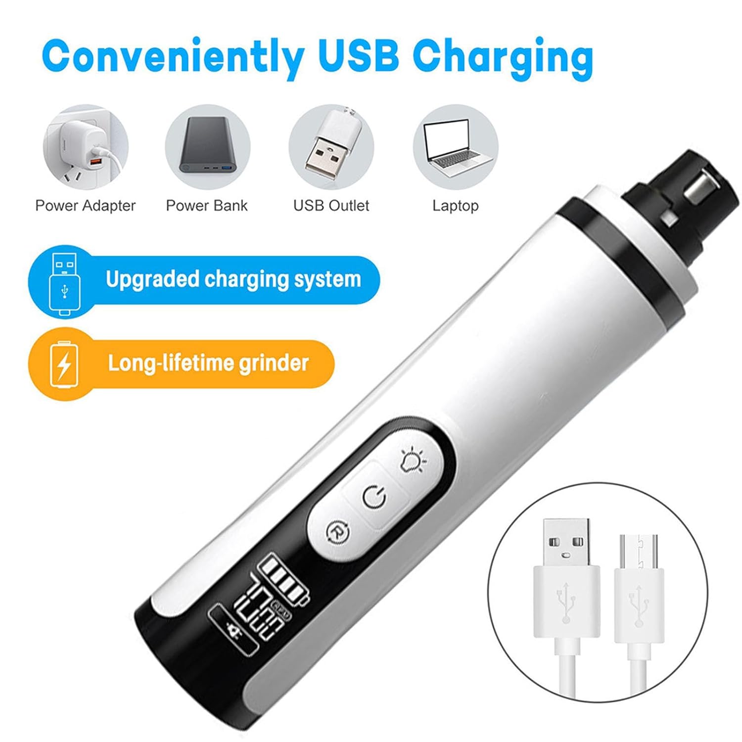 Silent Groom Pro Cordless Nail Grinder for Dogs and Cats