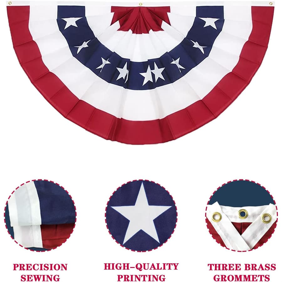 American Patriotic Pleated Fan Flag