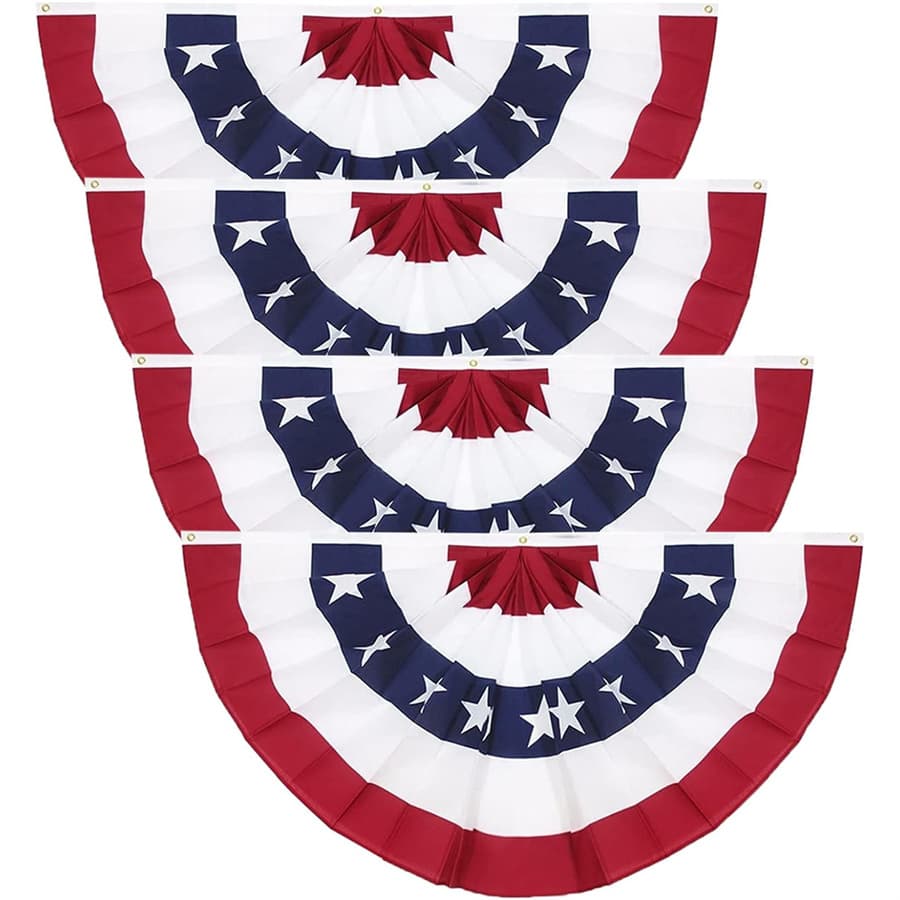 American Patriotic Pleated Fan Flag