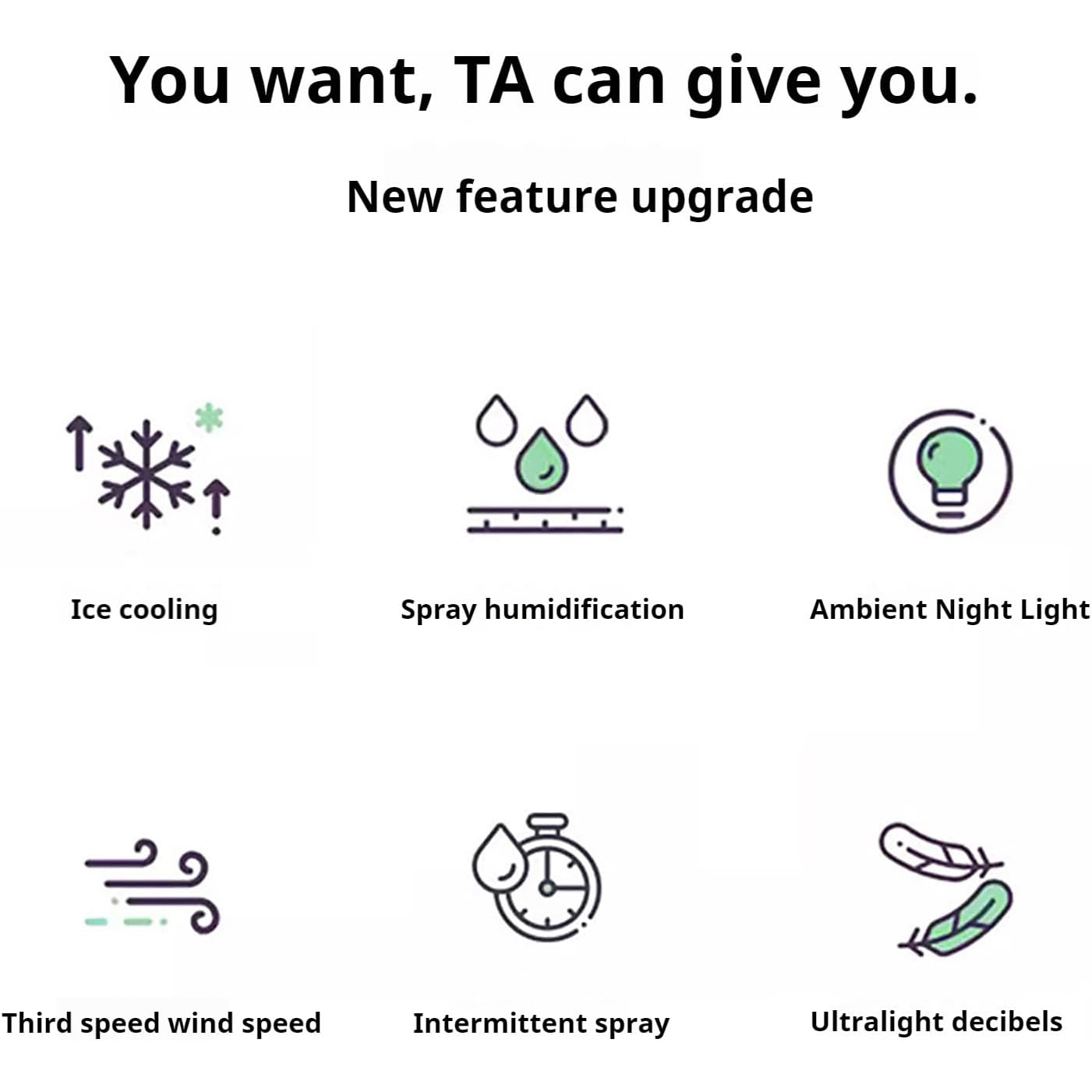 Adjustable Silent Cooling Fan With Humidifier