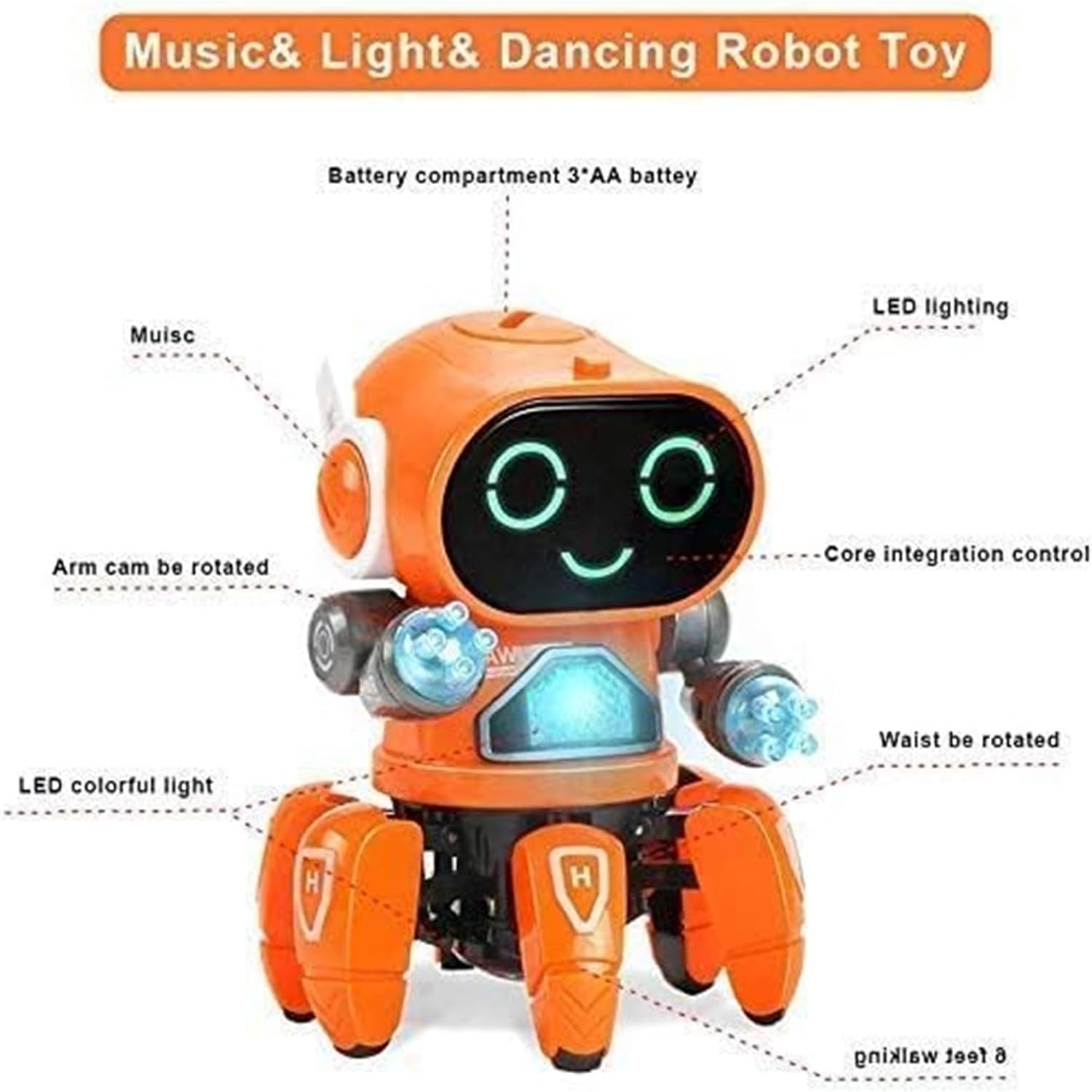 🎁6-Claw Voice-Activated Futuristic Fun Robot