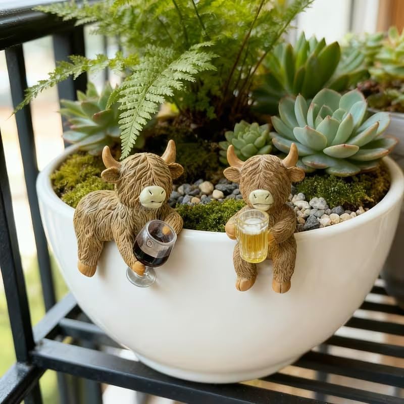 🔥🔥New Year 50% Off--Highland Cow Beer Garden Pot Buddy
