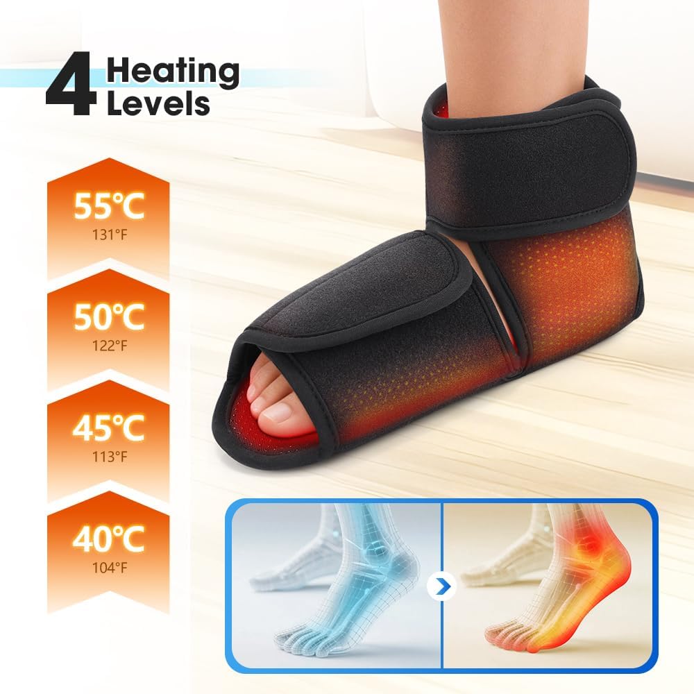 Four adjustable heat levels and three massage settings