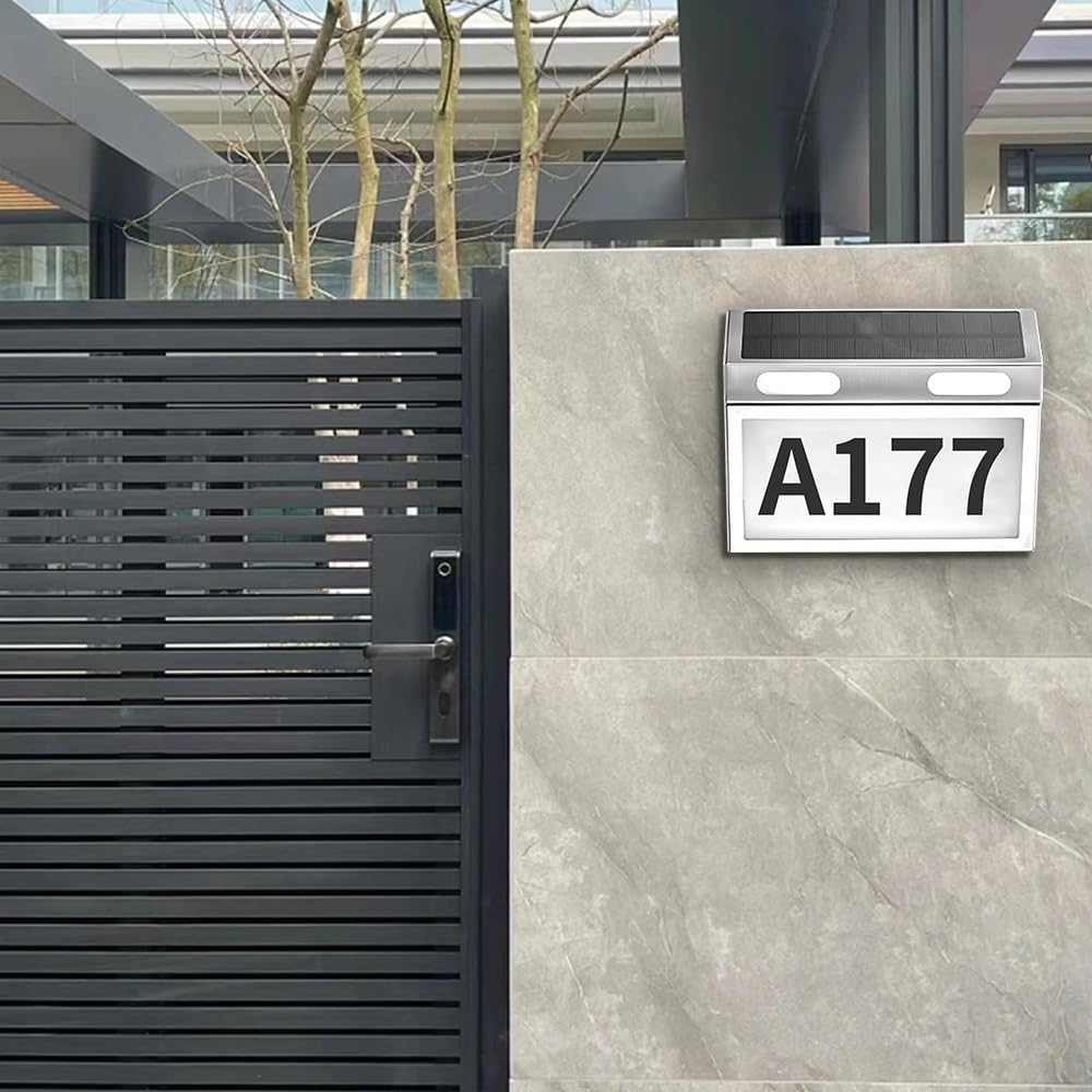 Solar Waterproof Sign Stainless Steel House Number