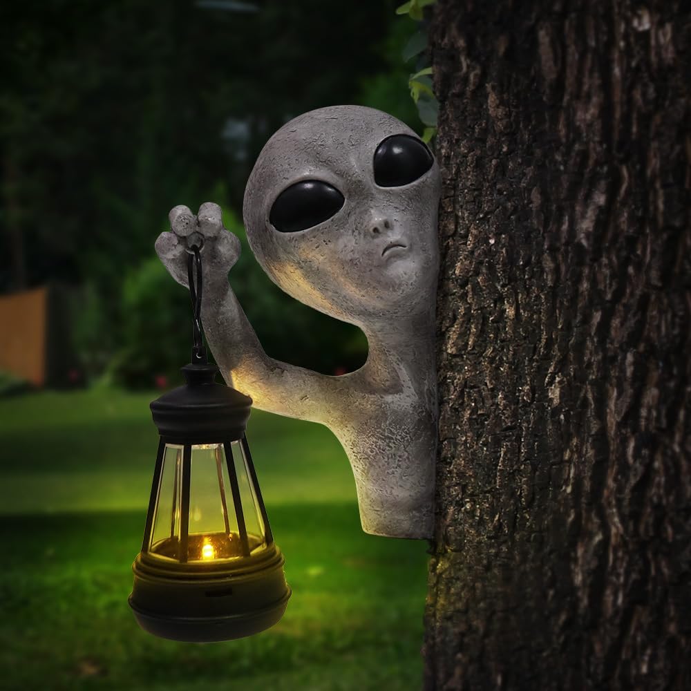 👽Solar Powered Alien Statues Figurines