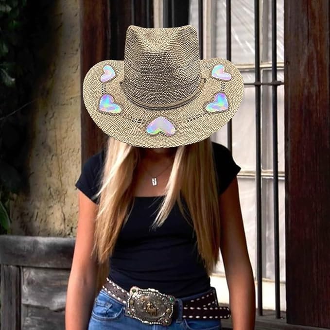🔥Suncatcher Cowgirl Straw Prism Hat