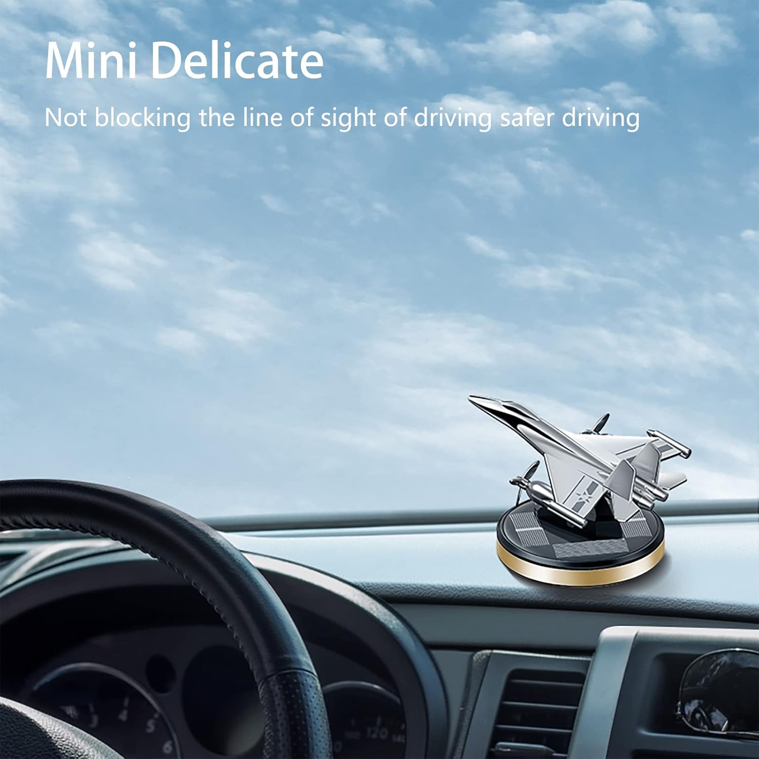 Solar Rotating Radar Rocket Launcher Car Decoration