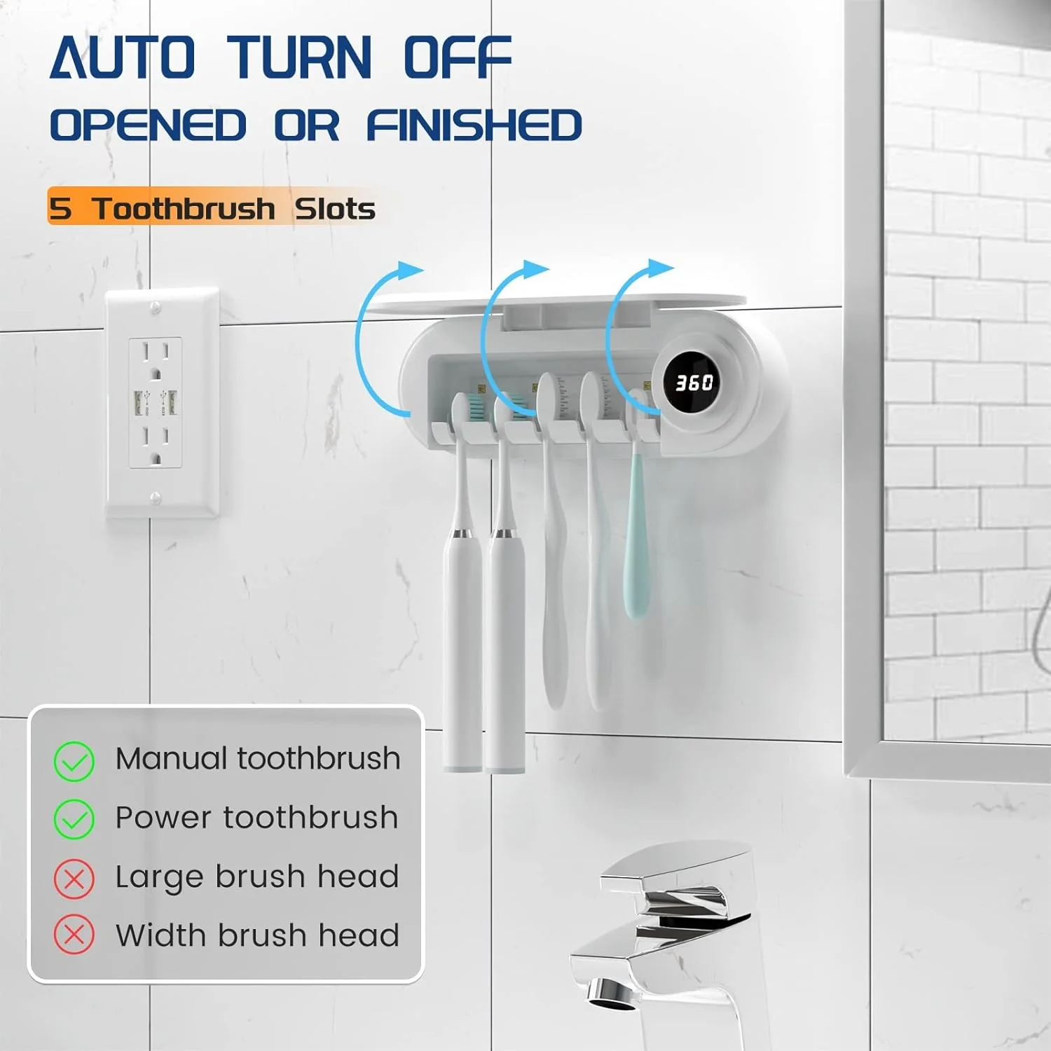 Keillini™ UVToothbrush Sanitizer and Holder