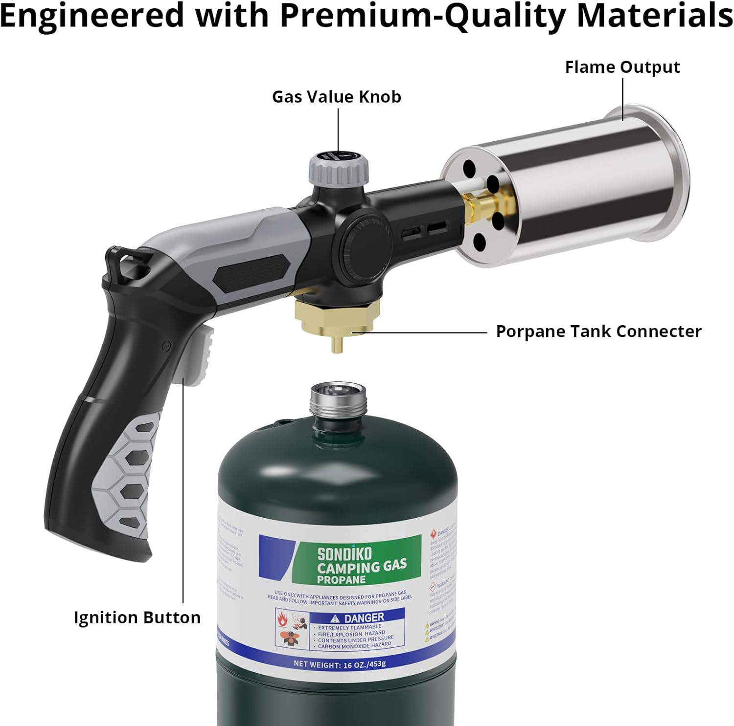 Powerful Cooking Propane Torch Head