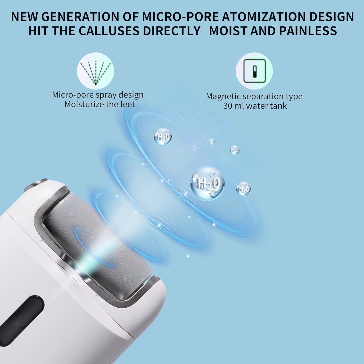 Electric Foot Callus Remover With Spray Comfortable and painless