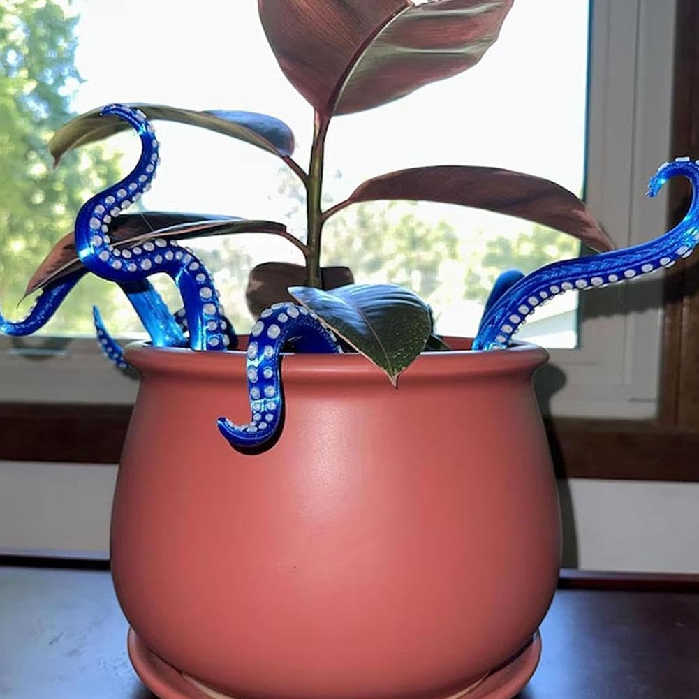 Glow in The Dark Octopus Plant Stakes