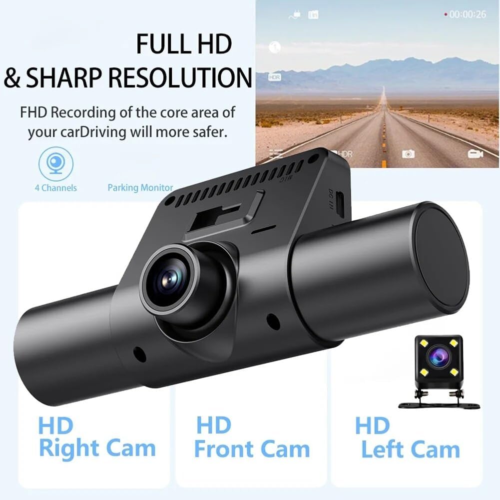 1080P 4 Channel Dash Cam with Night Vision
