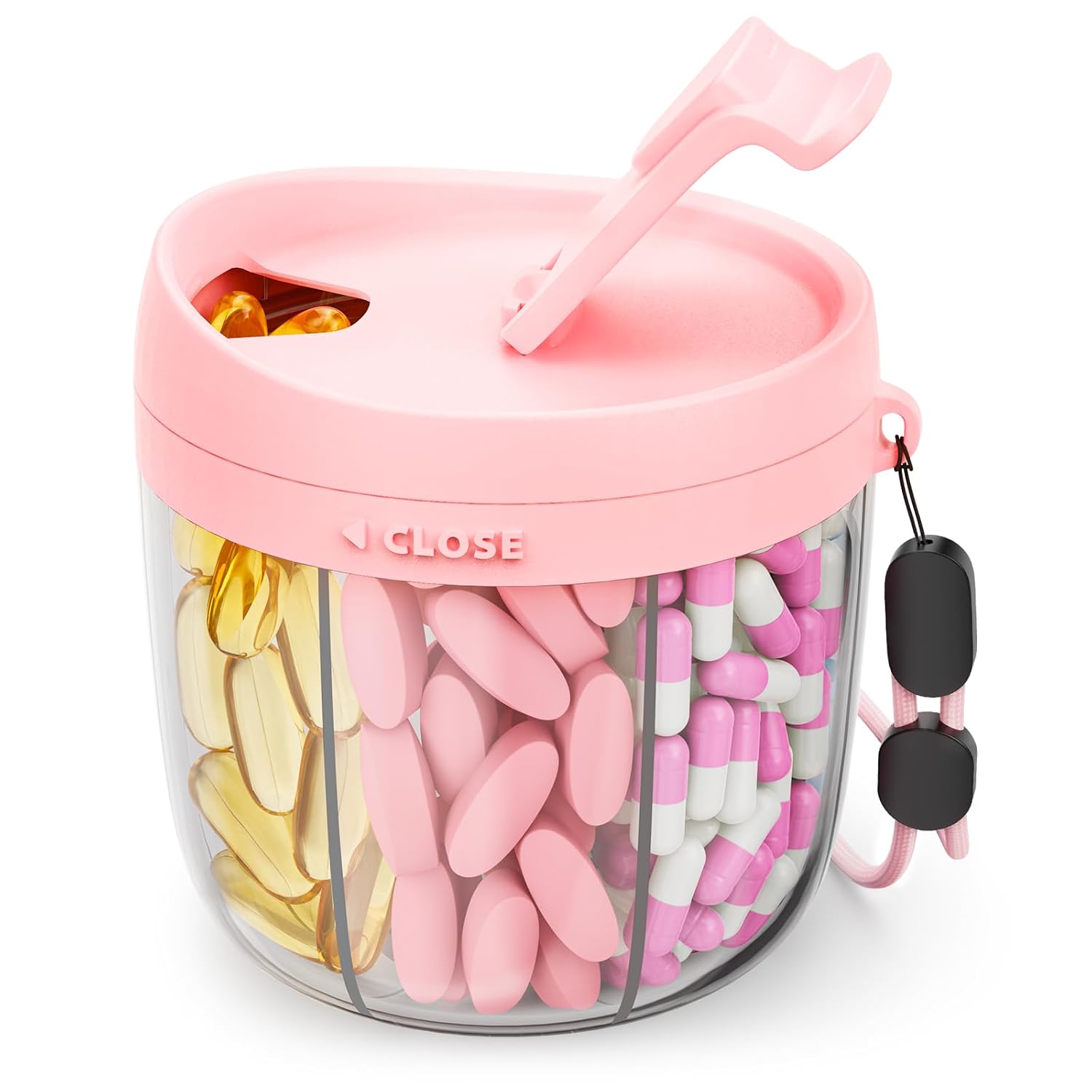 Cute Pill Dispenser with 7 Large Compartments