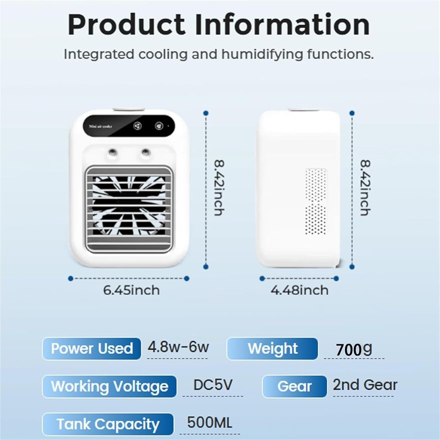 Portable AC with 2 Speeds & 2 Mist Modes