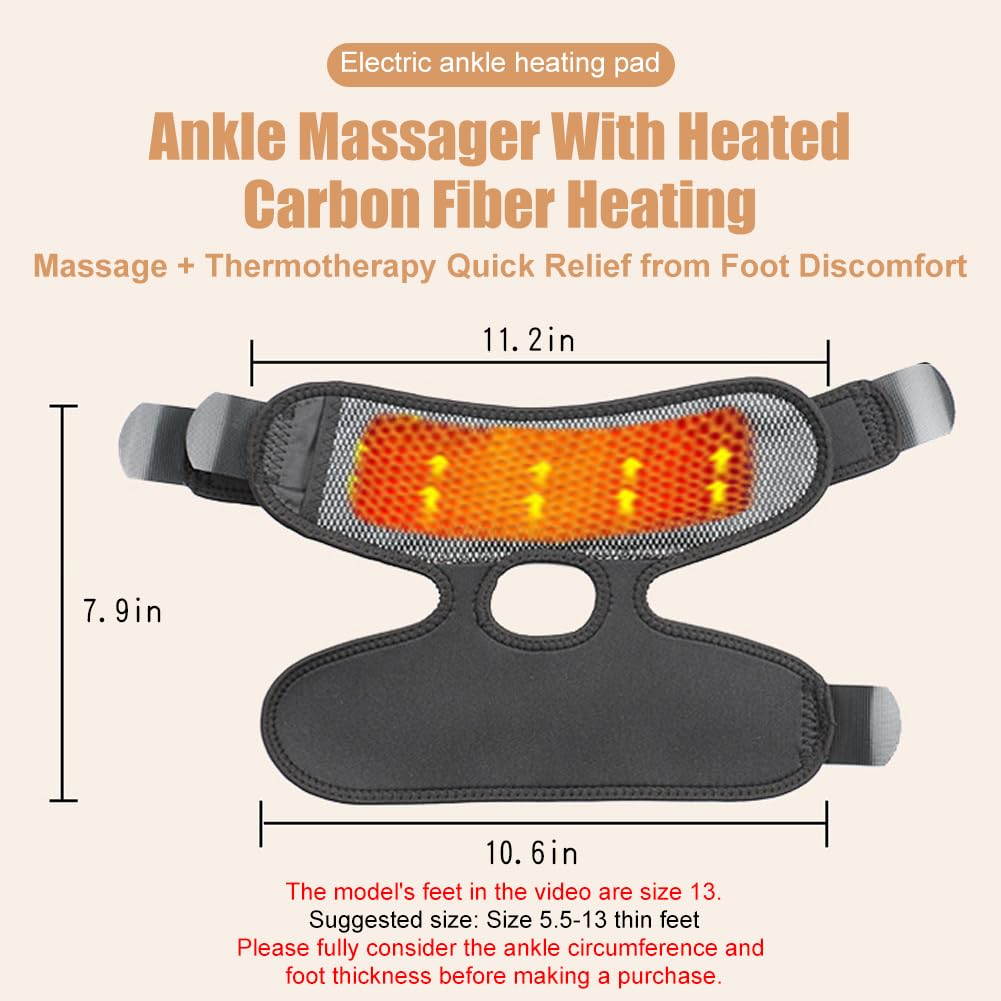 Heated Ankle Brace with Vibrating USB Foot Heating Pad