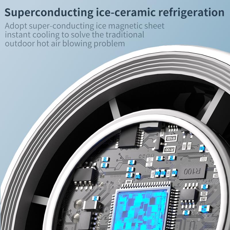 Portable Handheld Turbo Fan with Ice Cooling Plate & LED Light