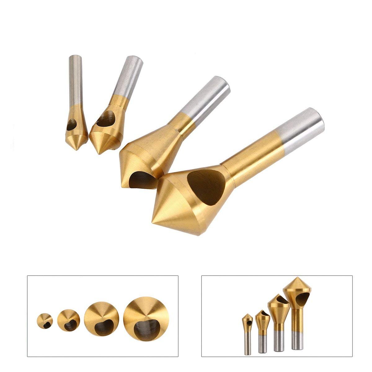 Titanium Coated Countersink Chamfer Tool  4 PCS