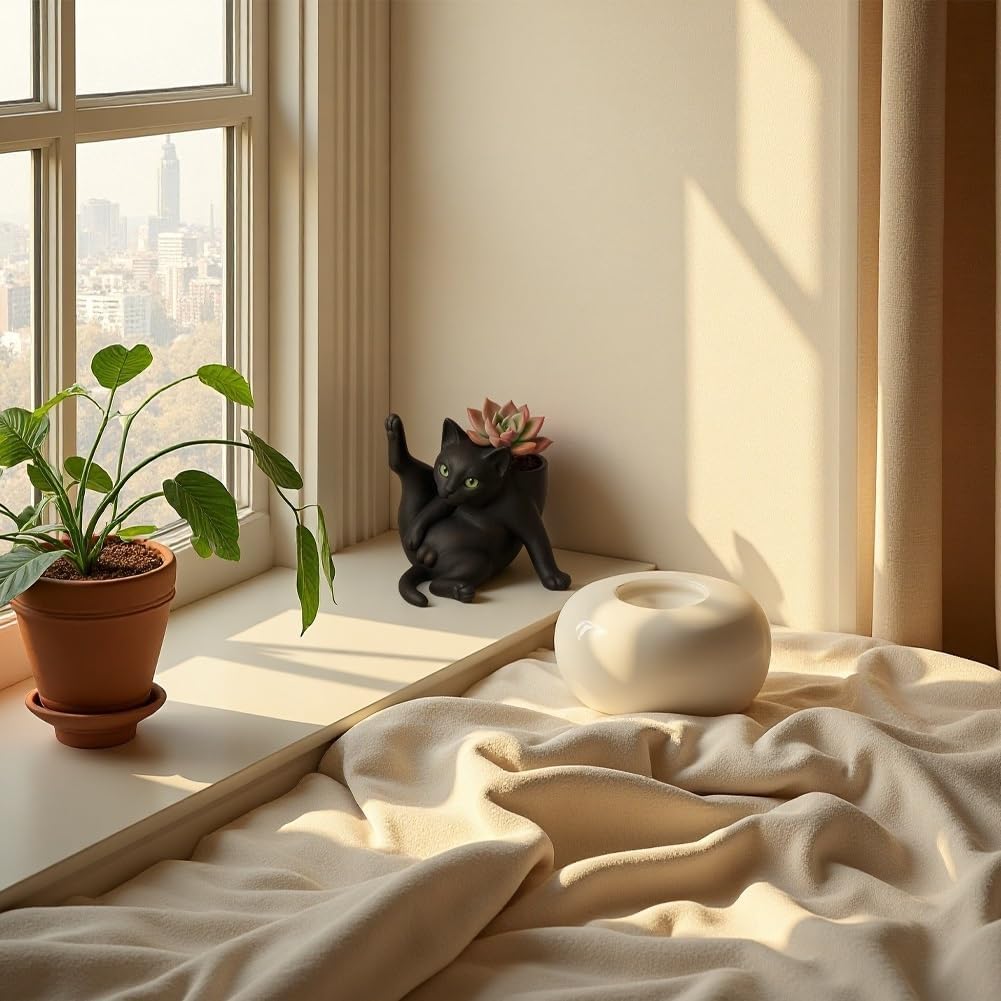 Fun Grooming Cat Planter