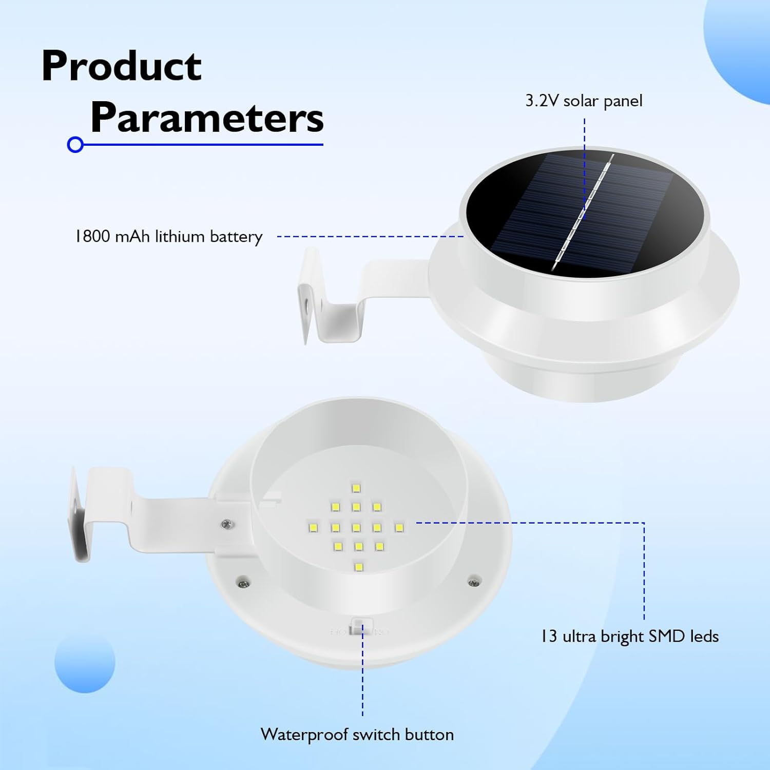 Solar Flag Pole Light Warm Light 3000K, Flagpole Solar Light for 1-1.5 in Diameter Flagpoles, Flag Light Solar Powered Outdoor Waterproof LED Dusk to Dawn Work 10+ Hours 100% Flag Coverage(White)