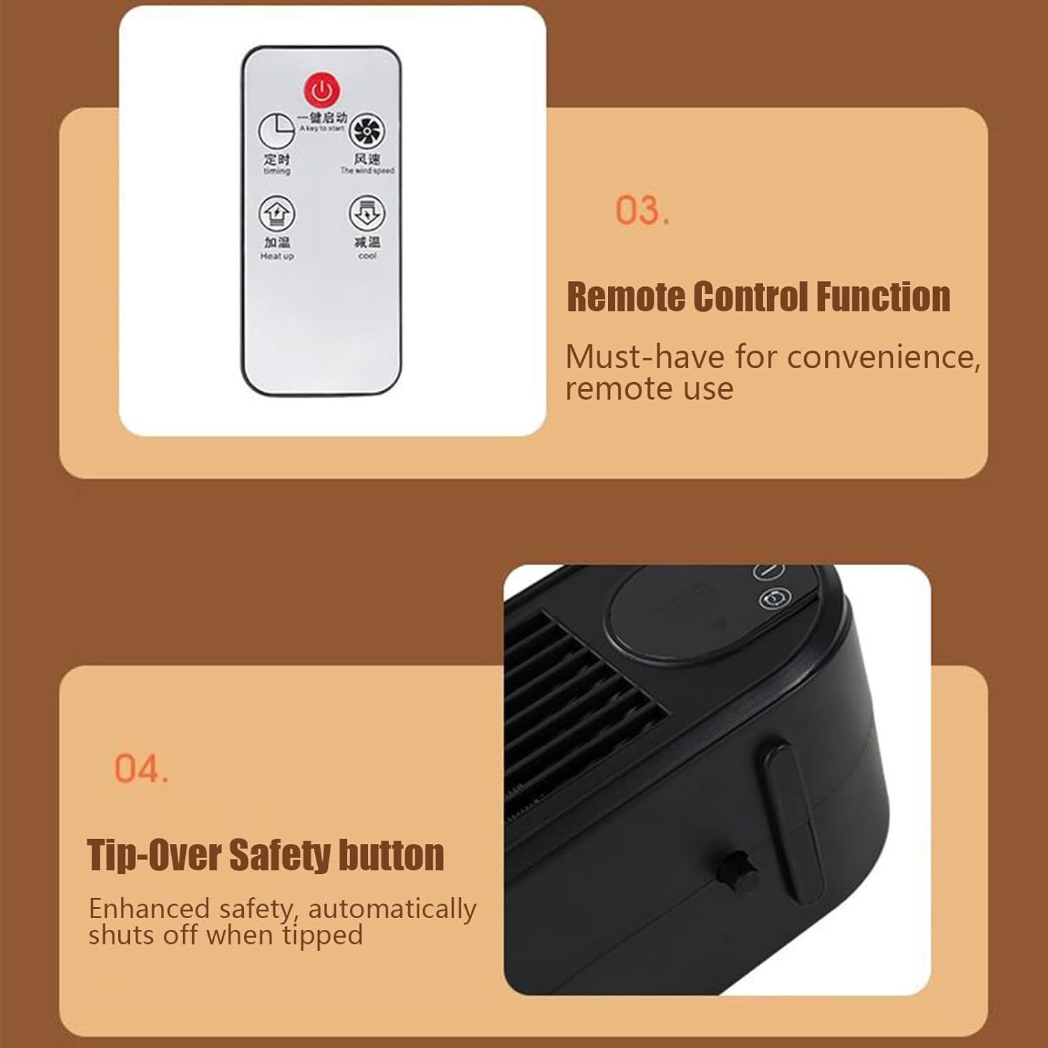 Mini Heater - 2-Speed Adjustable Electric Heater