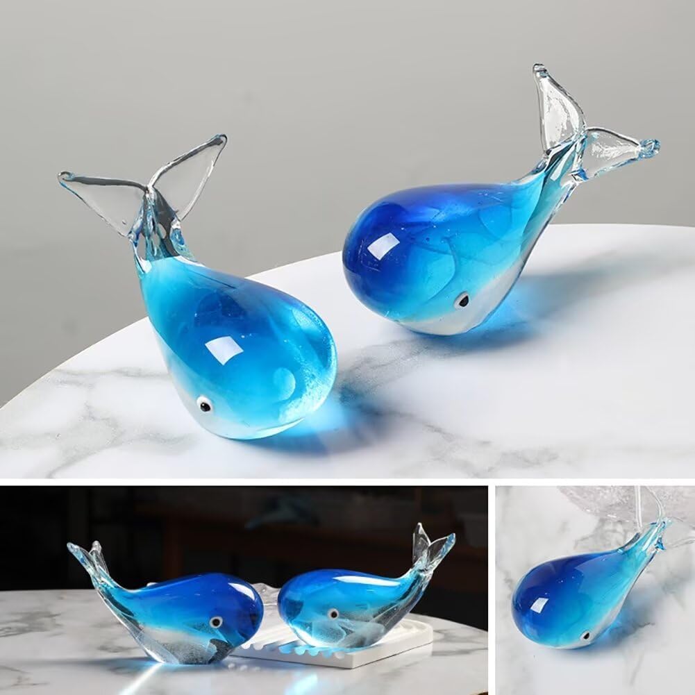 Handmade Crystal Whale Figurine Decor