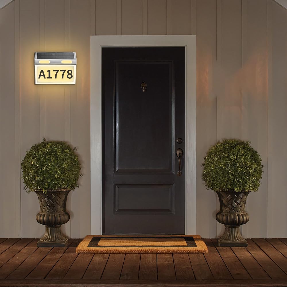 Solar Waterproof Sign Stainless Steel House Number