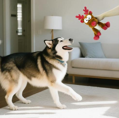 Sitting Moose Squeaky Plush Dog Toys - The Perfect Playtime Companion for Your Pup!