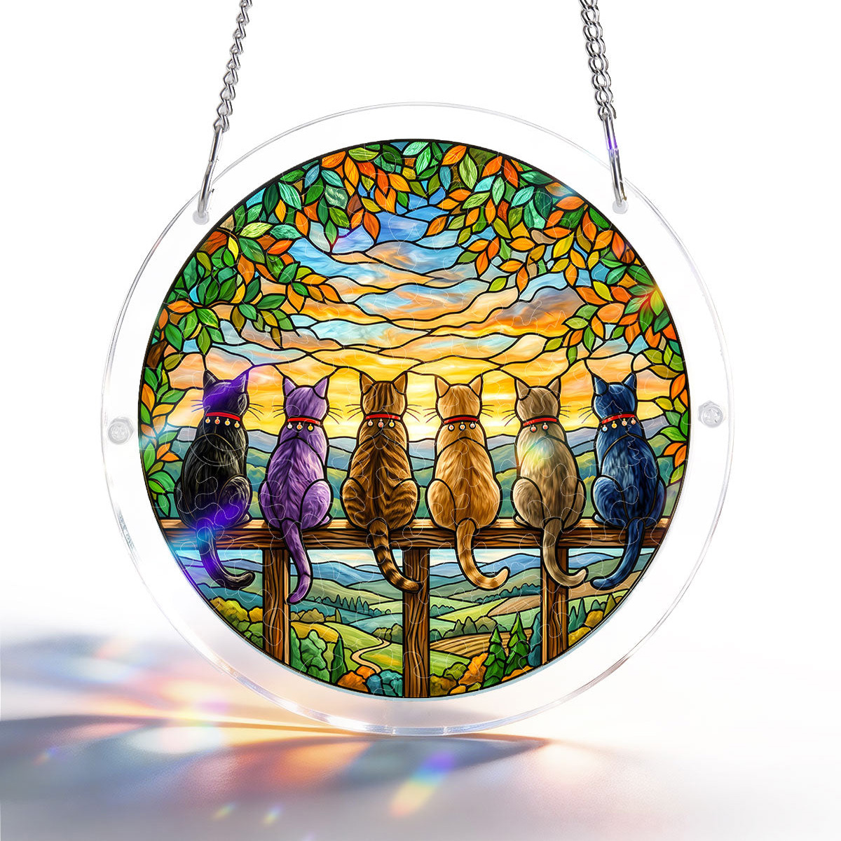 Stained Glass Jigsaw Puzzle Suncatcher