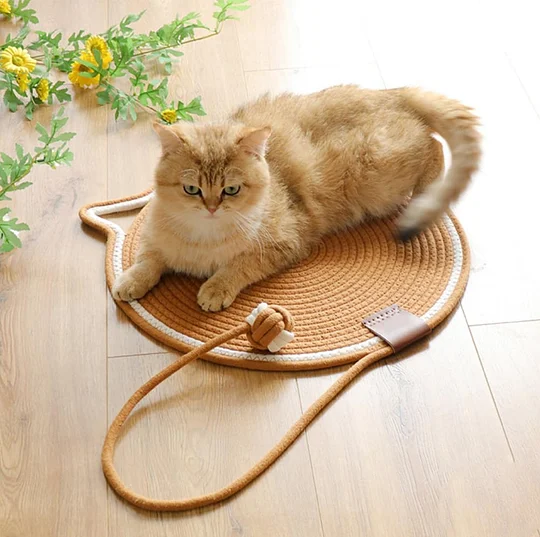 Braided Cotton Cord Cat Scratch Mat