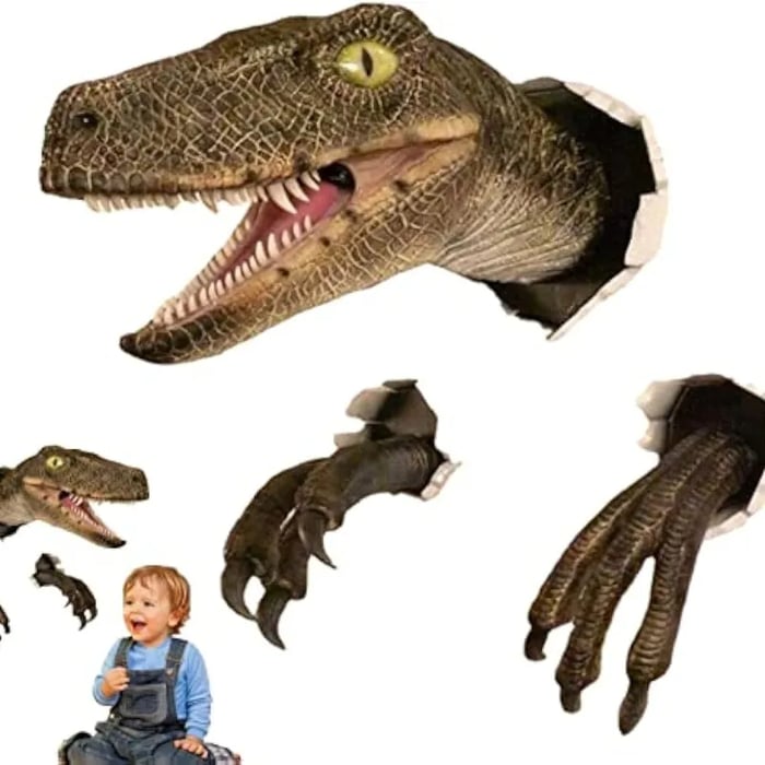 🦖3D Wall Mount Dinosaur Bust Sculpture🌟