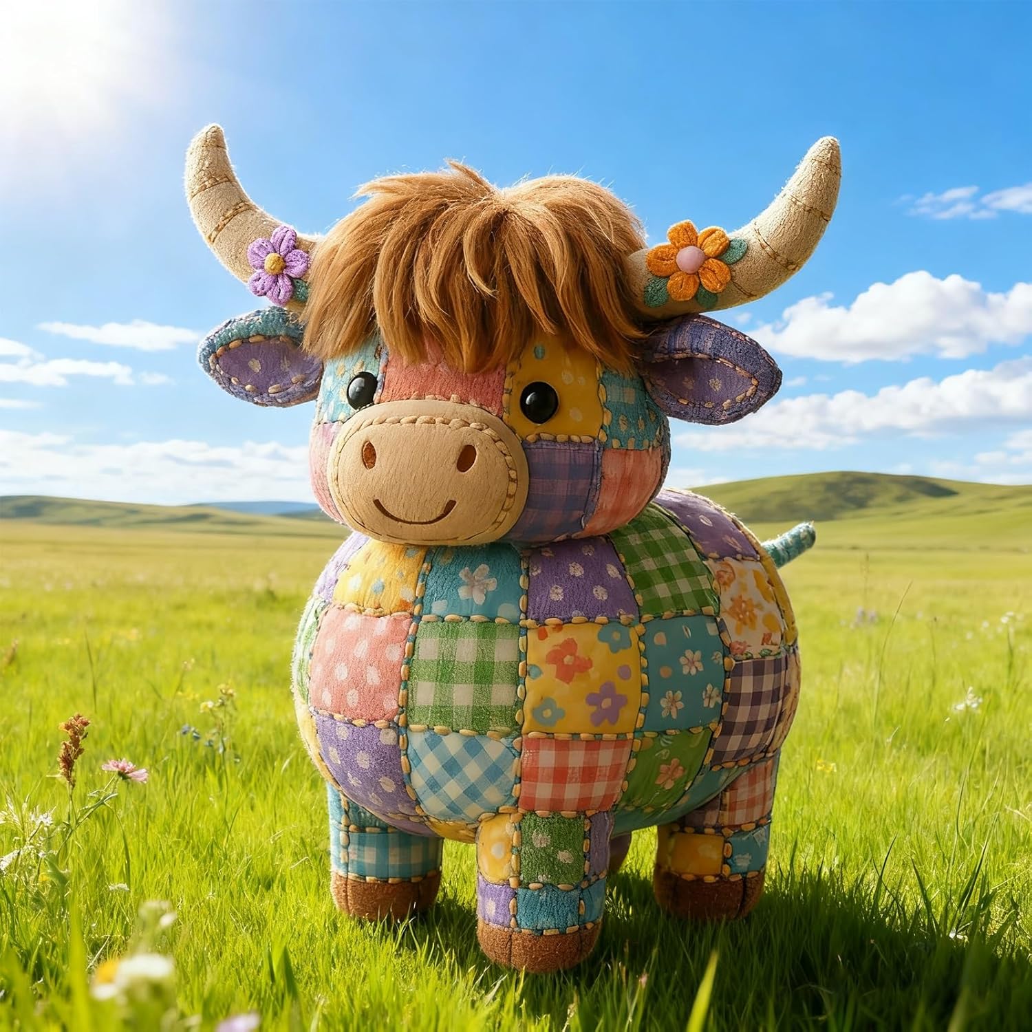 Hand-Patchwork Highland Cattle Ornament🐮