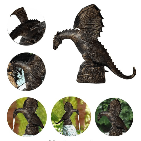 🦖Precision Casting Fire-breathing Dragon Sculpture Waterscape