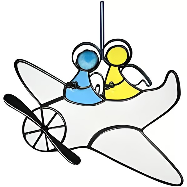 Suncatcher Stained Glass Couple Art Window Hangings