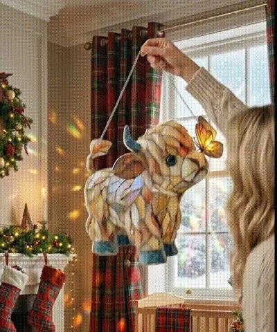 Scottish Highland cattle decorative windows