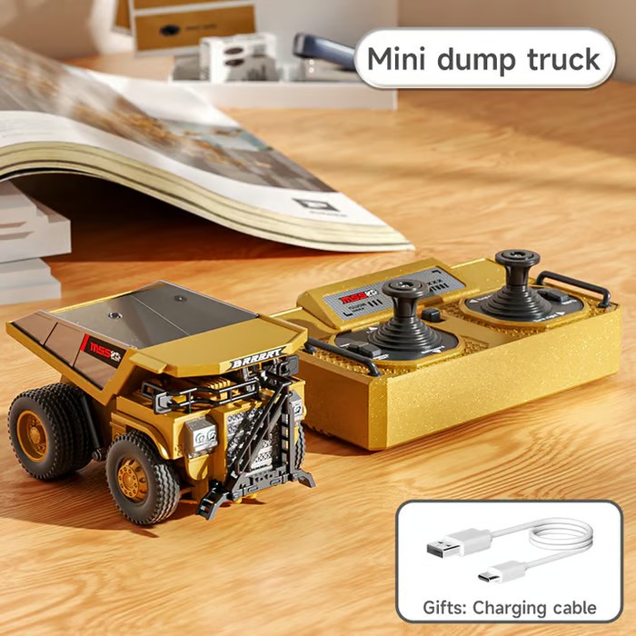 🚜 1:64 Premium Alloy Mini RC Construction Set – Forklift, Excavator & Dump Truck