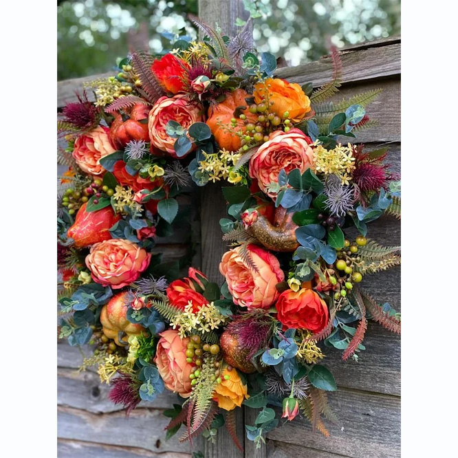 🔥Last Day 49% Off🔥Fall Peony And Pumpkin Wreath - Year Round Wreath