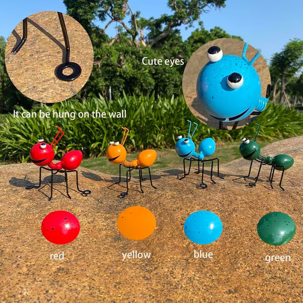 4 Pack Metal Ant Art Sculptures Garden Decorations
