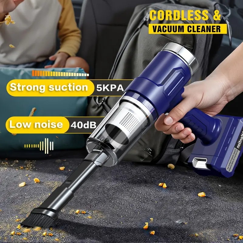 2025   wireless handheld car vacuum cleaner rechargeable 5000pa super strong suction 2 2000mah long working detachable battery with dual washable filters   suitable for cars and homes portable and durable 4