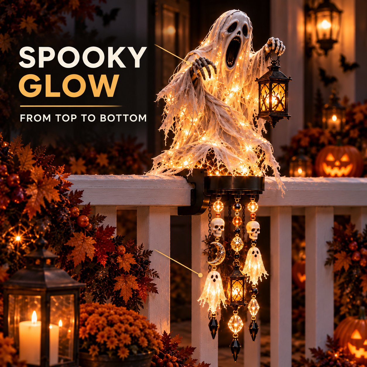 Spooky Glow Cascade Railing Light Spooky Glow Cascade Railing Light
