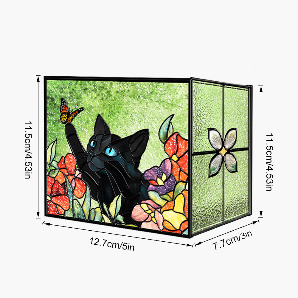 Stained-Glass-Style Acrylic Pen Holder for Colorful Desk Décor